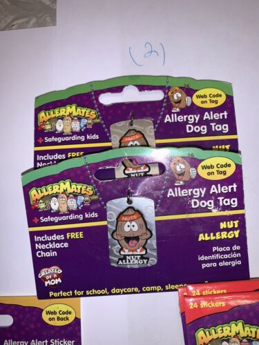 Allermates Nut Allergy Alert Dog Tag Id Necklace For  3 Years Old And Up New