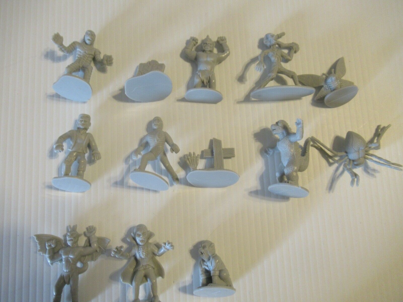 Set Of 13 Big Bucket Of Monsters Figures - Light Grey