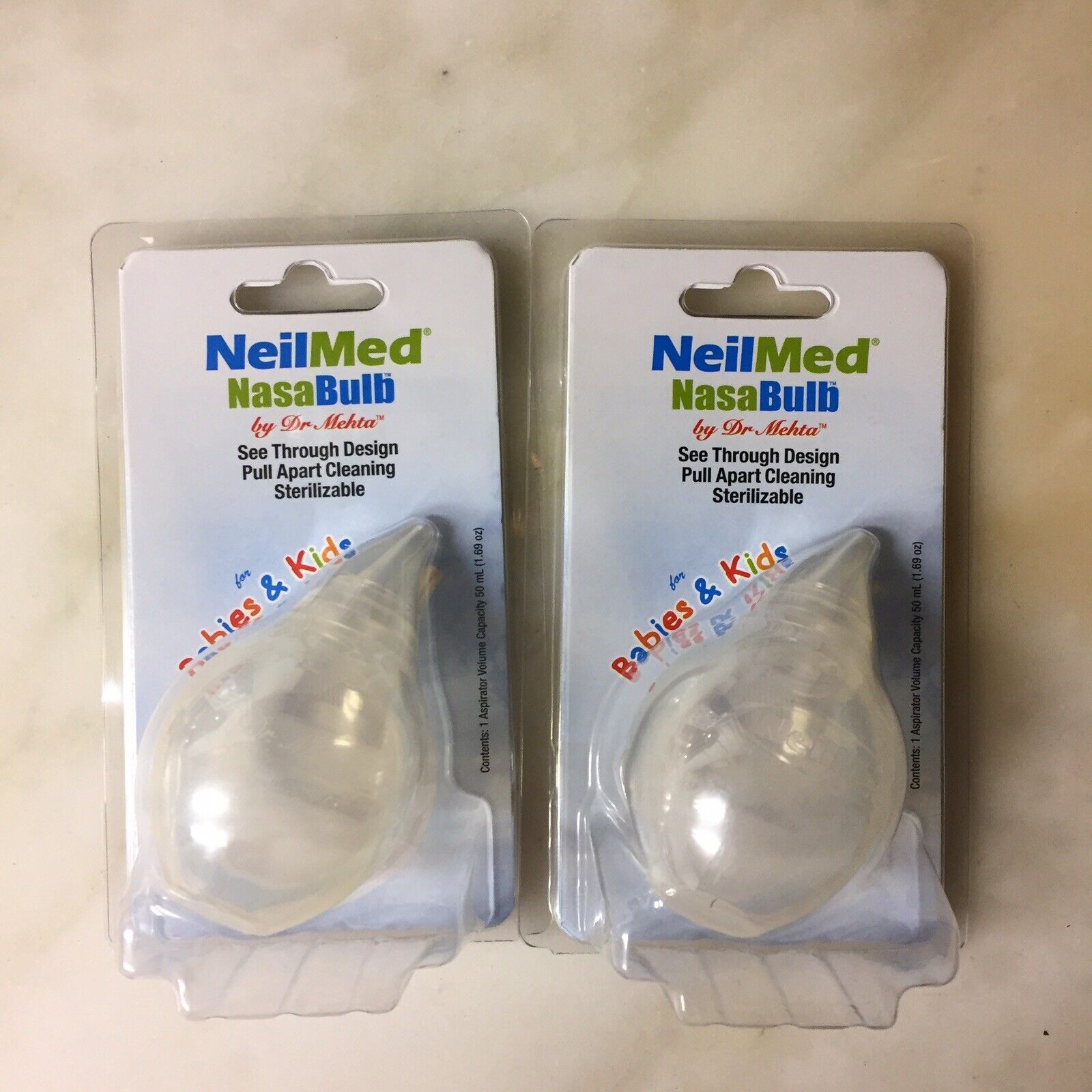 Baby Nose Aspirator 2 Pack Health Care Safety New Neilmed Nasabulb