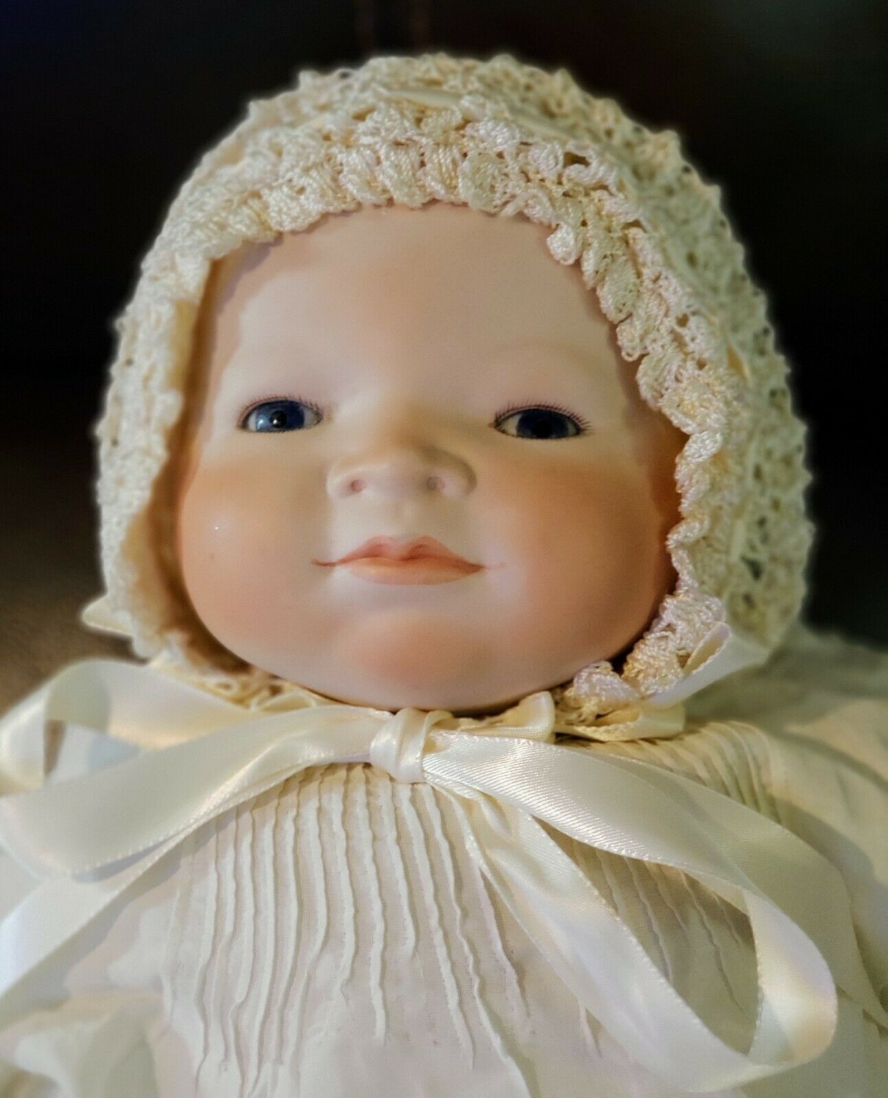 Vintage Grace S Putnam 20" Signed 1977 Reproduction Bye Lo Baby Doll Blue Eyes
