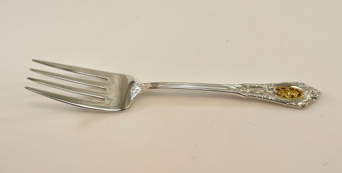 Wallace Golden Rose Point Sterling Silver Serving Fork - 8 1/8" - No Monogram