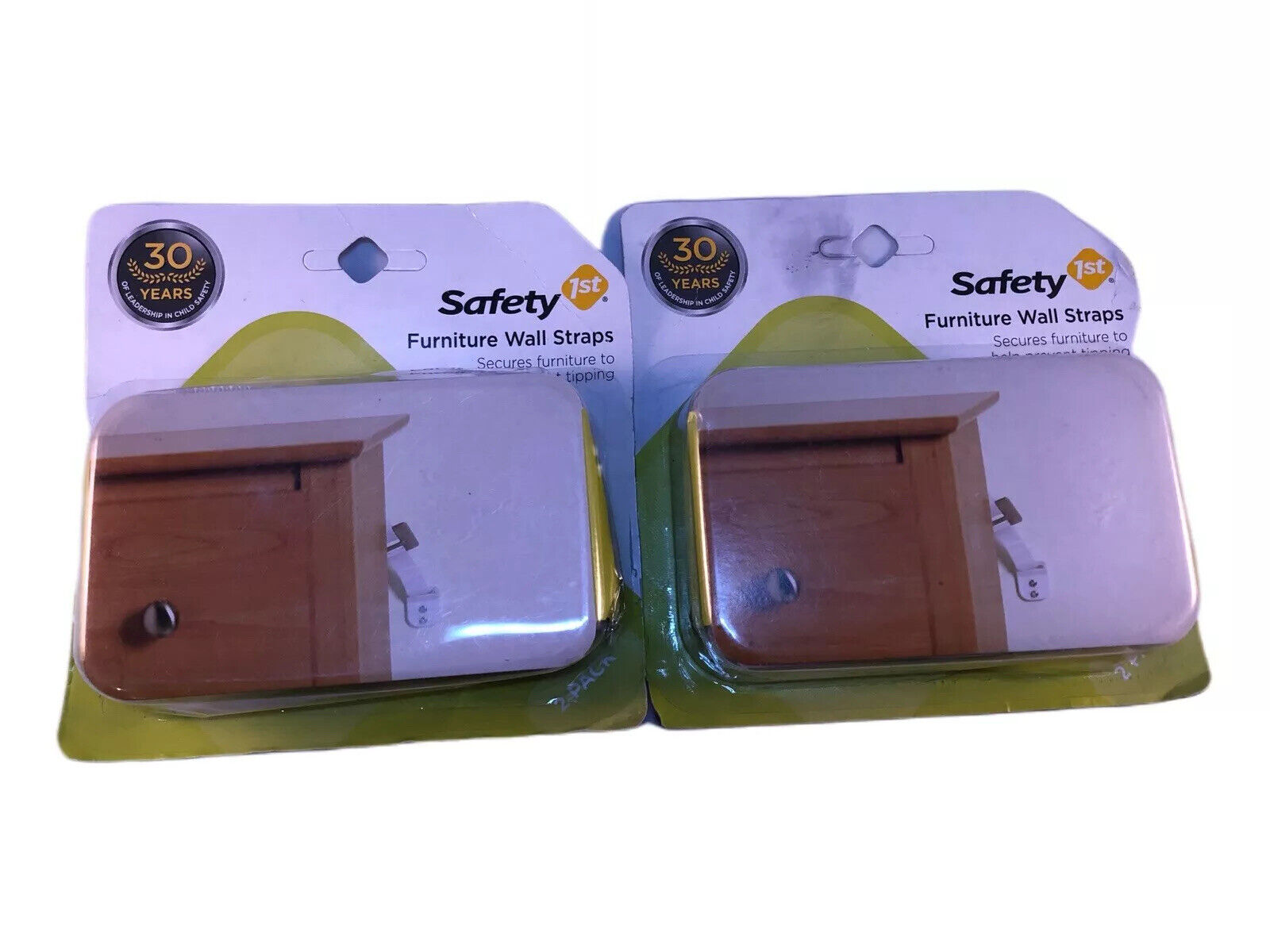 Lot Of 2 Safety First Furniture Wall Straps Baby Proofing Dss Approved Brand New