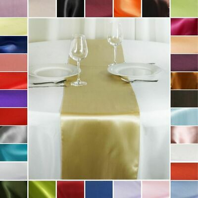 5 Pcs Satin 12x108" Table Runners Wedding Party Catering Decorations On Budget