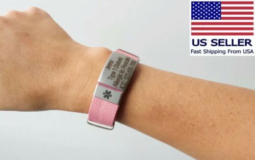 Emergency Bracelet Women Men Kids Sos Engraved Wristband Custom Medical Alert Id