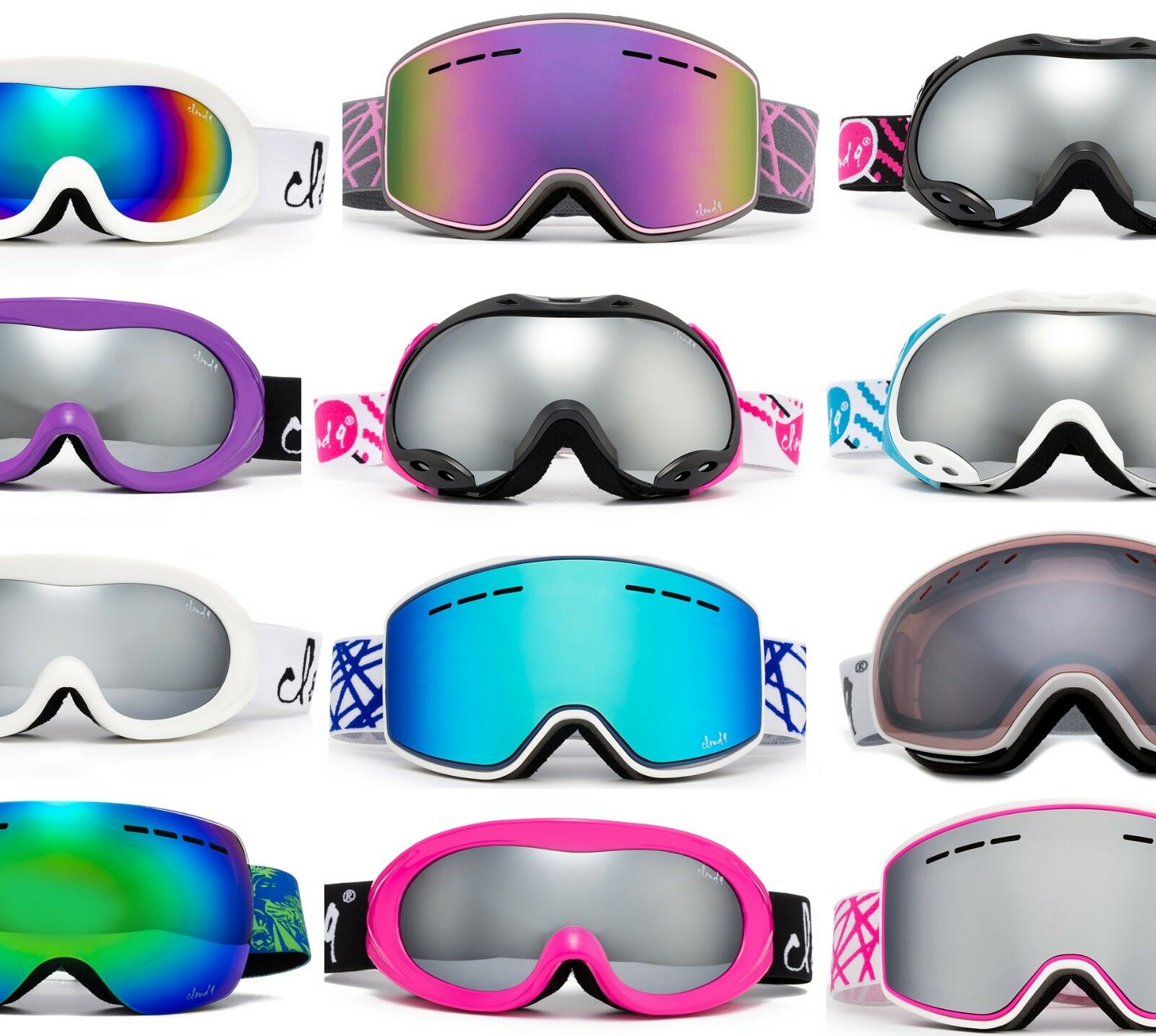 Cloud 9 Ski Goggles Women  Snow Winter Anti Fog Dual Lens Uv Protection W/pouch