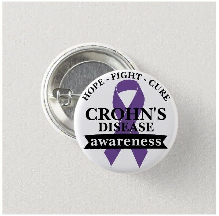 Crohn's Disease Awareness Button (25mm, Badge,pin,medical Alert, Colitis)