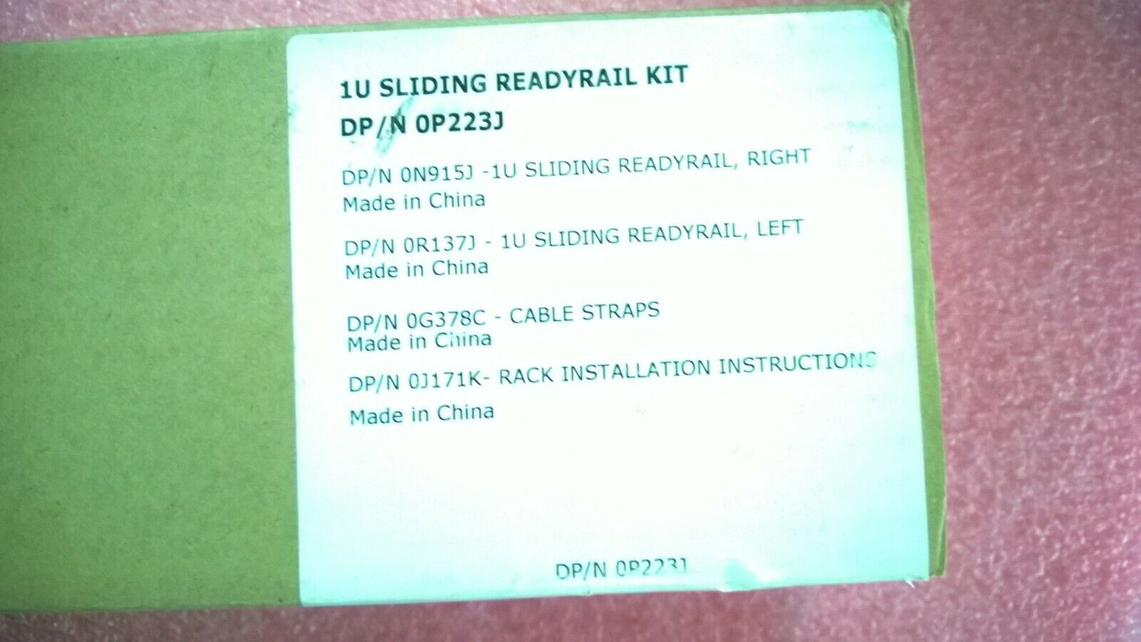 Dell 1u Sliding Readyrail Kit P223j / 0p223j