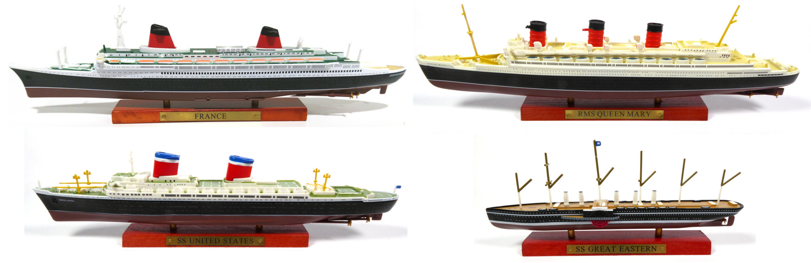 Set 4 Transatlantic Boats France+queen Mary+united States+great Eastern 1:1250